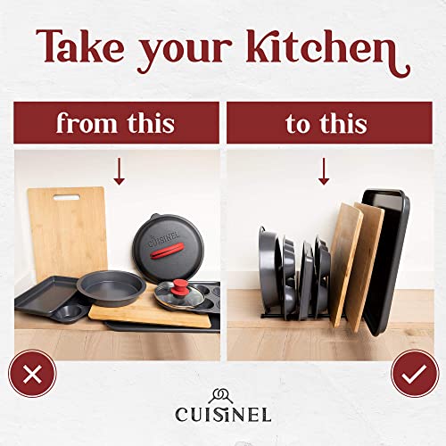Cuisinel Lid and Dish Organizer Rack - 2-Pack Satin Nickel - Image 4