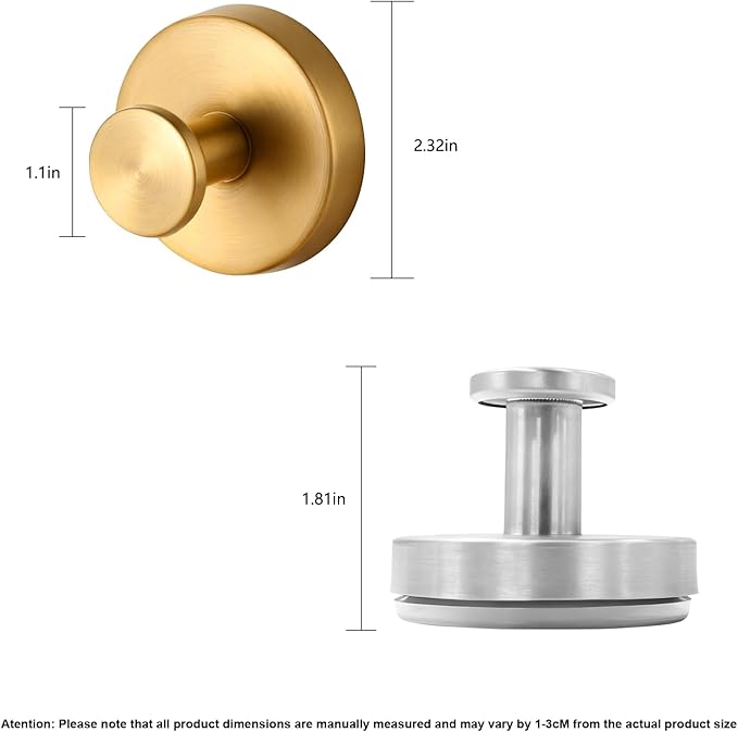 Suction Cup Hooks Applicable Shower No-Drill Bathroom Hooks for Towels, Ornament，Robes, Loofah Mountable on Bathroom Walls, Kitchen, Glass, Mirrors, Tile and Smooth,Non-Porous Surfaces (Silver 2pcs)
