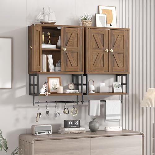 Bathroom Wall Cabinet, Farmhouse Medicine Storage with Towel Bar - Image 3