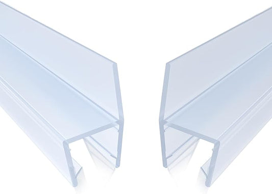 2pcs Shower Door Side Seal Strips, 80” Long H-Type Pivot Glass Door Side Seal, Stop Shower Leaks, Suitable for 3/8" Glass
