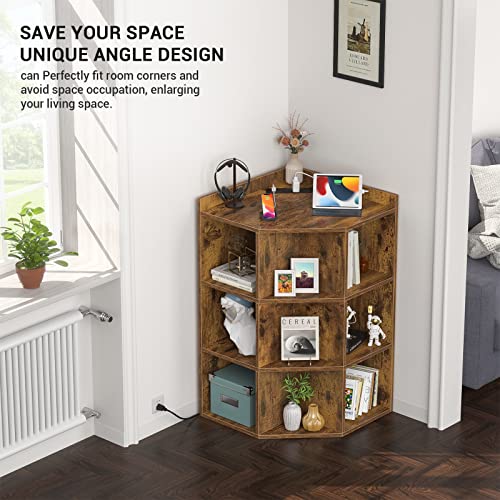 Aheaplus Corner Cabinet, Corner Storage with Power Outlets - Image 7