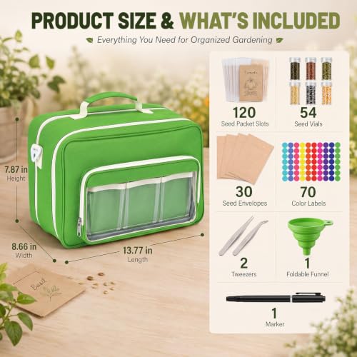 2 Layer Seed Storage Organizer Kit Large Capacity Seed Binder Bag - Image 4