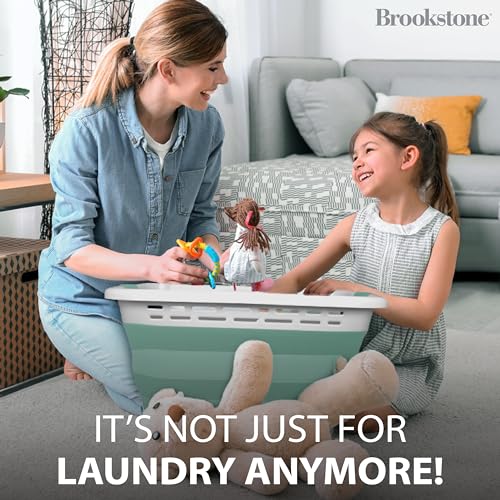 BROOKSTONE 11 GALLON XL 24" Collapsible Laundry Basket & - Image 7