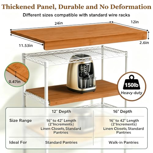 Wire Shelf Covers 22"W x 16"D Bamboo Rack Covers for Pantry - Image 4