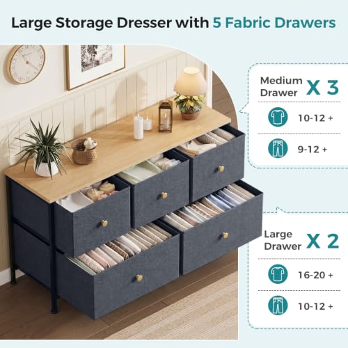 OLIXIS 5 Drawer Dresser for Bedroom, Storage Organiz | All Products - Image 5