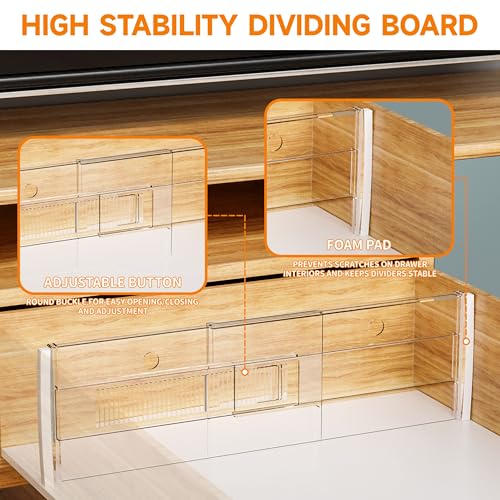 Yieach 5 Pack 6 Inch Tall Acrylic Drawer Divider - Image 5