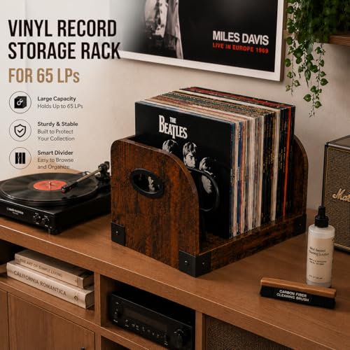 Vinyl Record Storage Rack for 65 LPs, Vinyl Record Album - Image 5