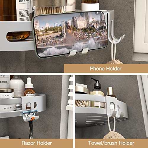 VOLPONE Corner Shower Caddy with Razor Holder Adhesi | All Products - Image 4