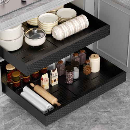 Pull Out Cabinet Organizer, Expandable 12.6"-20.47" 2Pack (Black) - Image 2