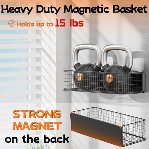 Magnetic Baskets Fridge Organizers, Large Capacity Metal - Image 7