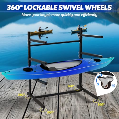 Freestanding Kayak Storage Rack, Adjustable 3-Tier Kayak Rack - Image 3