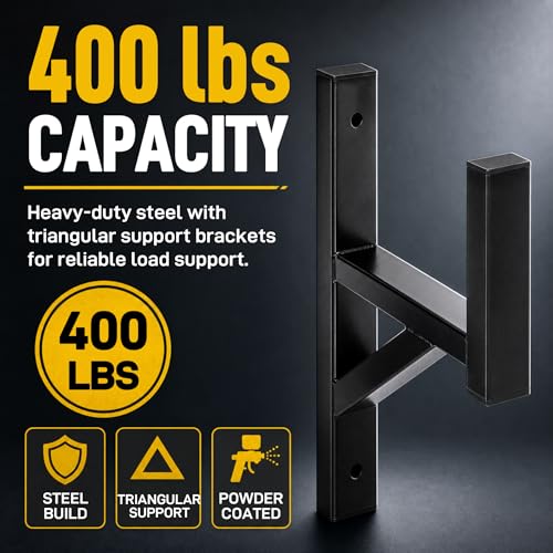 4 Pack Trailer Ladder Rack, Steel Side Mount with Straps - Image 4