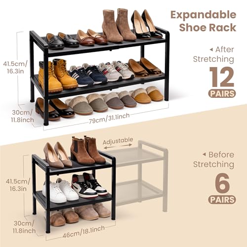 Varhomax Expandable Shoe Rack for Closet and Entryway 2-Tier - Image 3