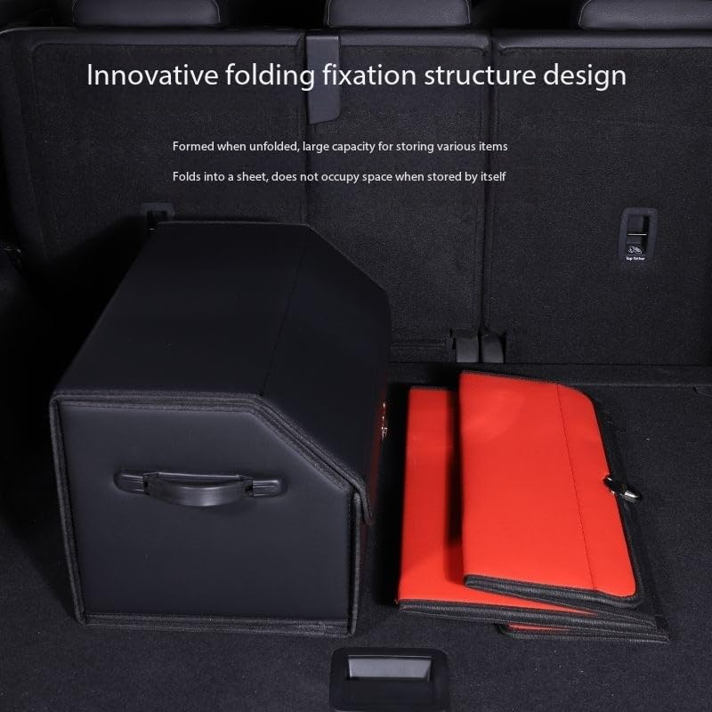 Car Trunk Organizer Leather Storage Box with Lid for Trunk - Image 5