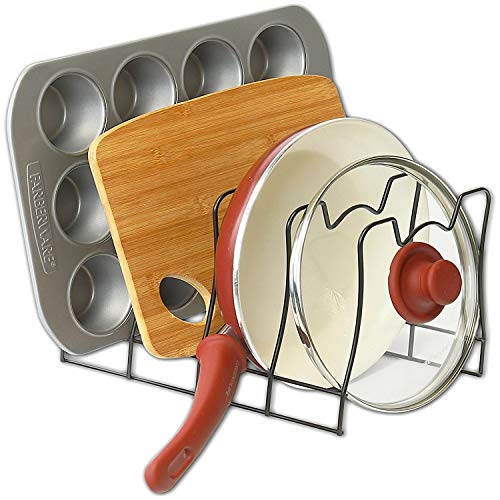 SIMPLE HOUSEWARE Kitchen Pot Lid Rack Holder Organizer, Bronze - Image 5