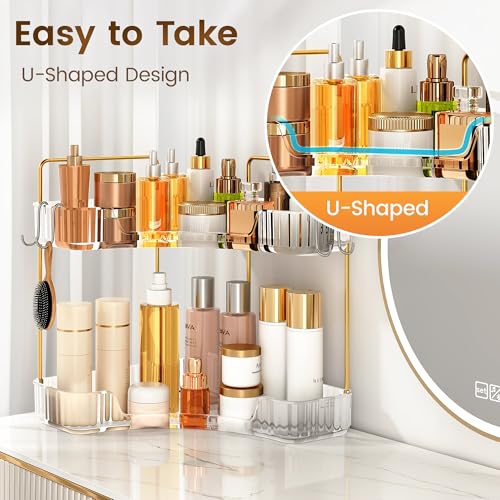 Corner Bathroom Counter Organizer 2 Tier Bathroom Organizers - Image 6