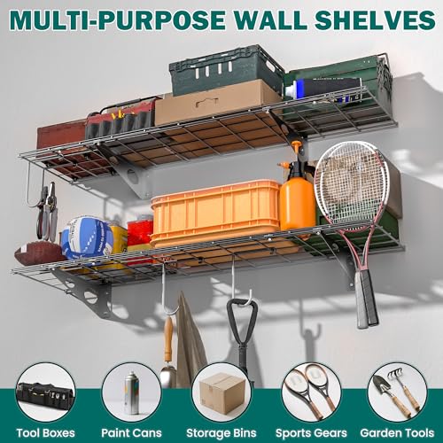 Garage Wall Shelves, 12 X 48 Inch Wall Mounted Storage Shelves - Image 7