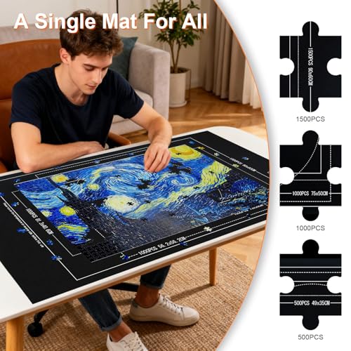 Puzzle Mat Roll Up with 8 Sorting Trays & Air Pump 46x26 - Image 5
