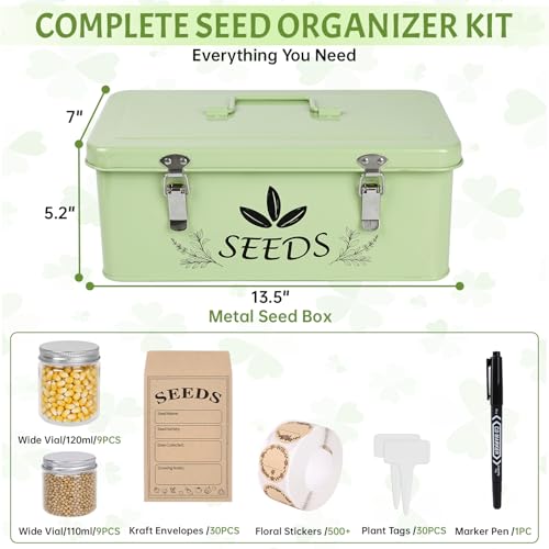 Spring Seed Storage Organizer | 3-Compartment Metal Seed - Image 3