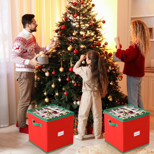 CHENGU 2 Pack Christmas Ornament Storage Stores up to 64 - Image 3
