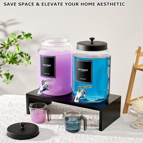 Glass Laundry Detergent Dispenser with Bamboo Shelf, 108oz - Image 5