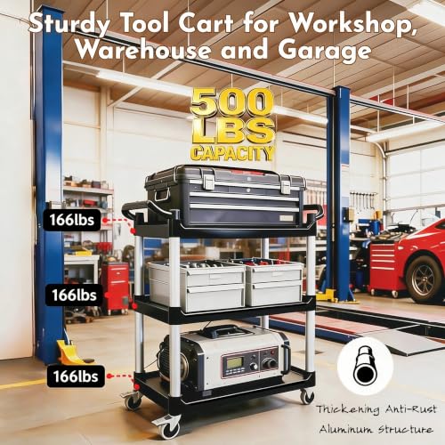3 Tier Heavy Duty Detailing Rolling Utility Cart with Strong - Image 7