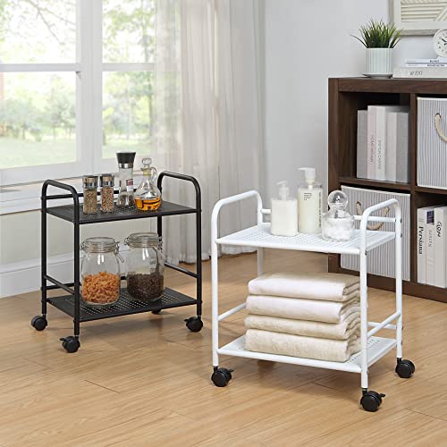 SunnyPoint 2-Tier Metal Rolling Utility Cart – Mobile Storage - Image 6