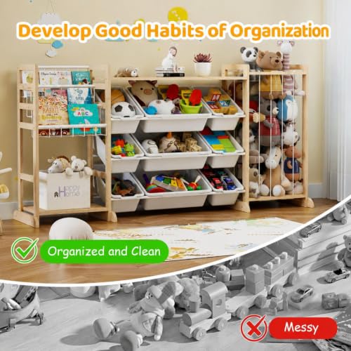 65" Large Toy Storage Organizer with Bookshelf and Stuffed - Image 7