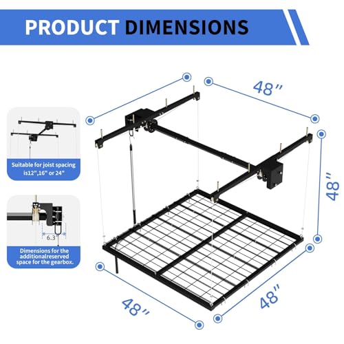 Patikuin Heavy-Duty 4x4 ft Garage Ceiling Storage Rack - Image 3