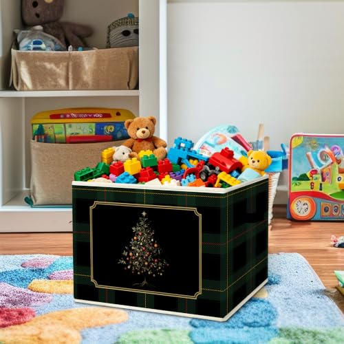 Vintage Christmas Tree Gothic Storage Box with Handles - Image 3