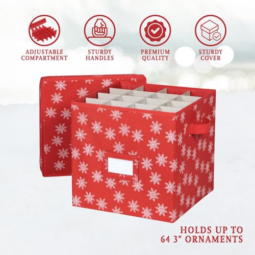 HOLDN’ STORAGE Christmas Ornament Storage Box with Lid - Image 4