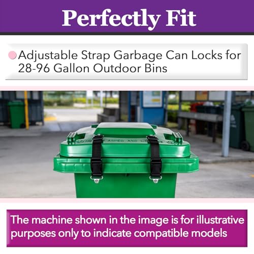6Pcs Bear Proof Trash Can Lock for 28-96 Gallon Bins to Prevent - Image 5