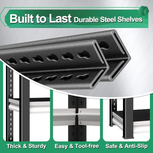 Storage Garage Shelving Units: 39.3" W x 17.7" D x 36" H White - Image 6