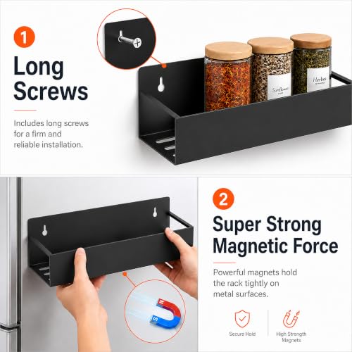 6 Pack Metal Magnetic Spice Rack for fridge, Heavy Duty - Image 4