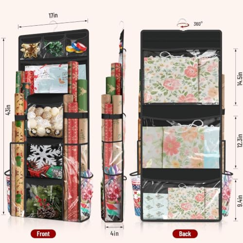 Hanging Wrapping Paper Storage Organizer, Double Sided - Image 4