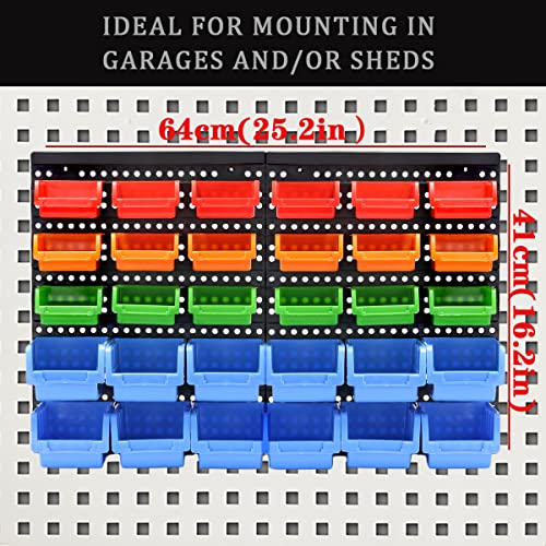 Wall Mounted Storage Bins Parts Rack 4 Colors Garage - Image 4