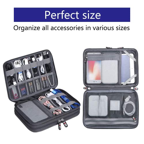 Electronic Cable Organizer Bag - Portable Travel Double Layers - Image 6