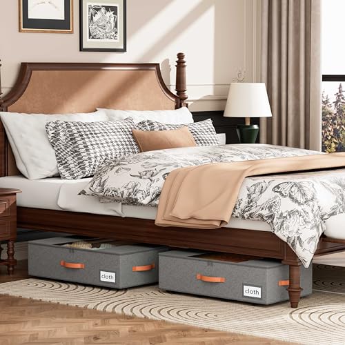 TOSKING 2-Pack Under Bed Storage Drawers with Wheels, Gray - Image 3