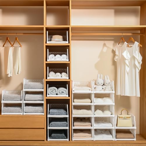 Pull-out Plastic Storage Basket,Stackable Closet | Home Organization - Image 3