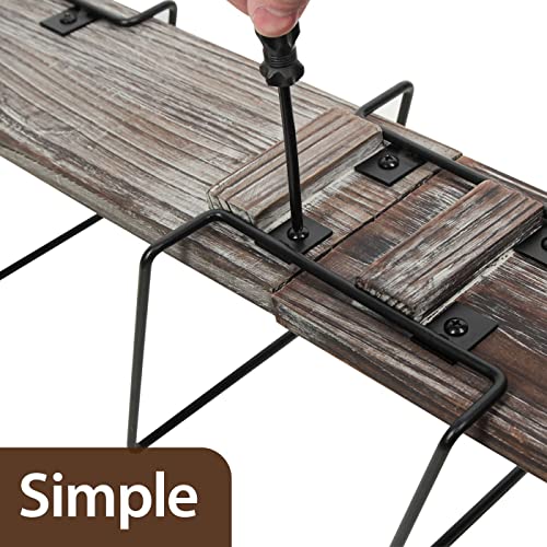 J JACKCUBE DESIGN Wall Mount Rustic Wood and Metal Towel Rack 6 - Image 5