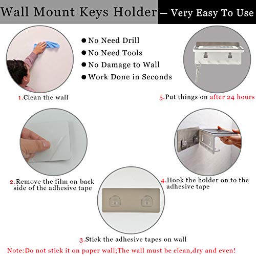 JDYOOMI Wall Mount Entryway Storage Organizer Small Stick On Key - Image 4