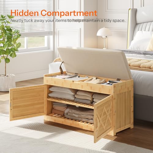 HOOBRO Shoe Bench, Shoe Storage Bench with Cushion - Image 5