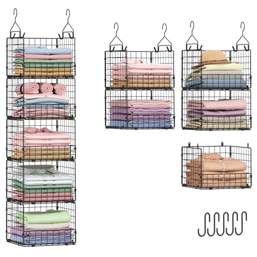 Sonyabecca 5-Tier Hanging Closet Organizer – Black Closet Storage - Image 2