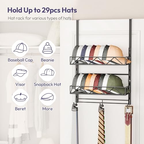 SWTYMIKI Over Door Hat Organizer - 3 Tier Wall Mount | All Products - Image 3