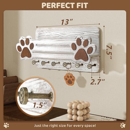 MTERSN Dog Leash Holder for Wall with Wall Shelf for Dog - Image 3