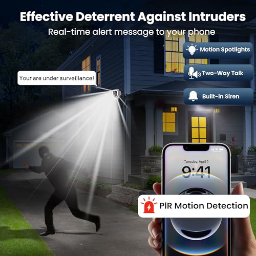 2K Security Cameras Wireless Outdoor, Integrated Spotlight & - Image 3