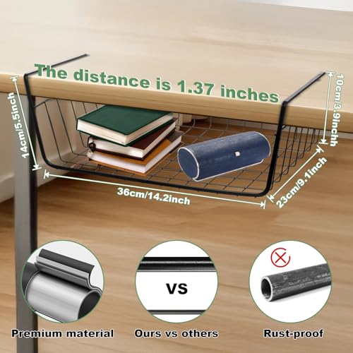 6 Pcs Undershelf Storage Basket Under Shelf Wire Basket - Image 4