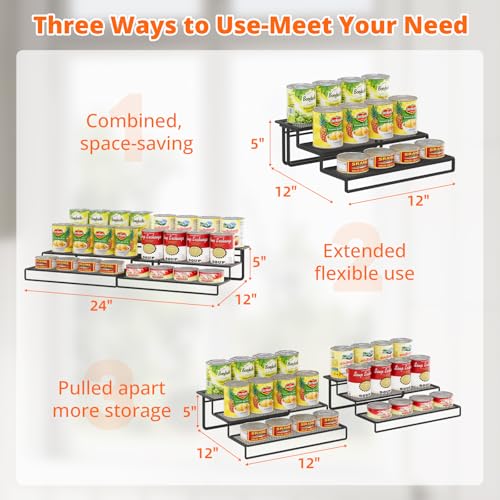 Dmevkic Expandable Can Organizer for Pantry,3-Tier Adjustable Can - Image 4