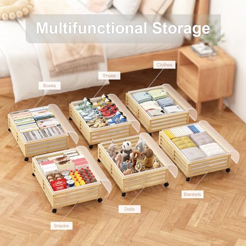Under Bed Storage with Wheels-Large Bamboo Underbed - Image 7