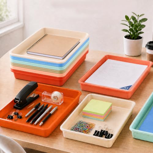 Defresit 12 Pcs Letter Size Flat Storage Paper Trays - Image 5
